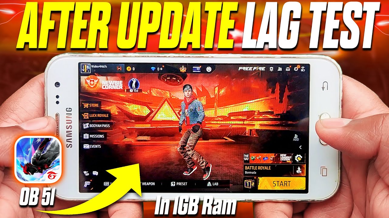 After OB51 Update Free Fire Lag Test In 1GB Ram
