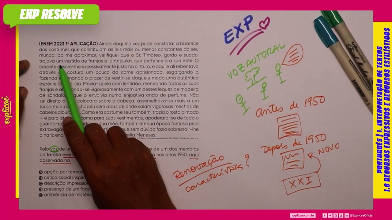 AINDA DAQUELA VEZ PUDE CONSTATAR A BIZARRICE (...) | RECURSOS EXPRESSIVOS E RECURSOS ESTIL&Iacute;STICOS