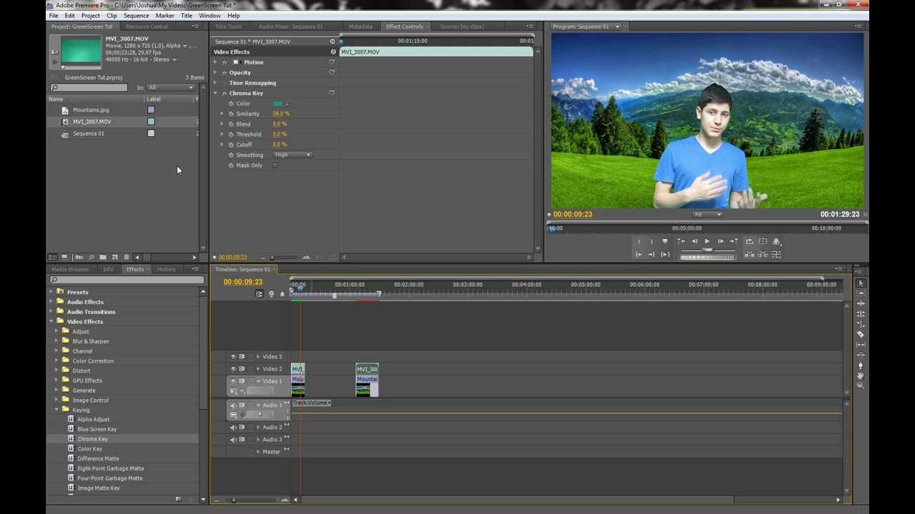 How to do green screen on Adobe Premiere Pro CS4