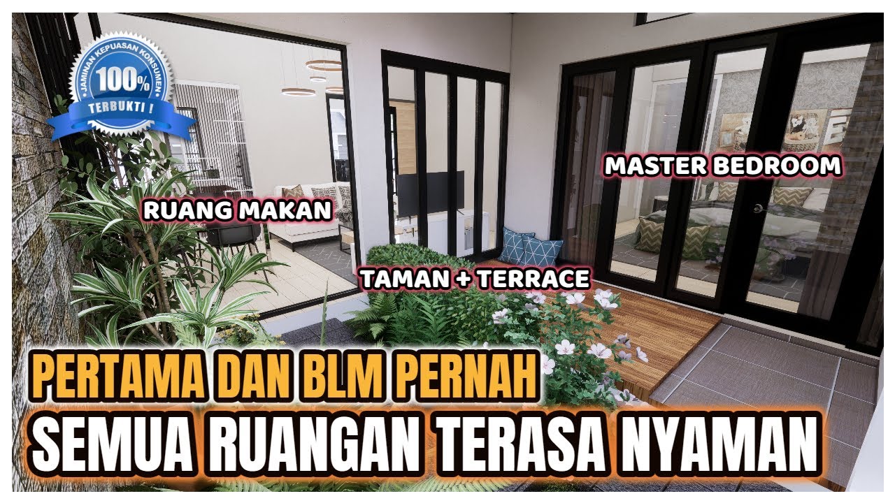Contoh Rumah 8x12 Yg Keren Nih - Kamar utamanya luas Dan Tamannya Juara banget!