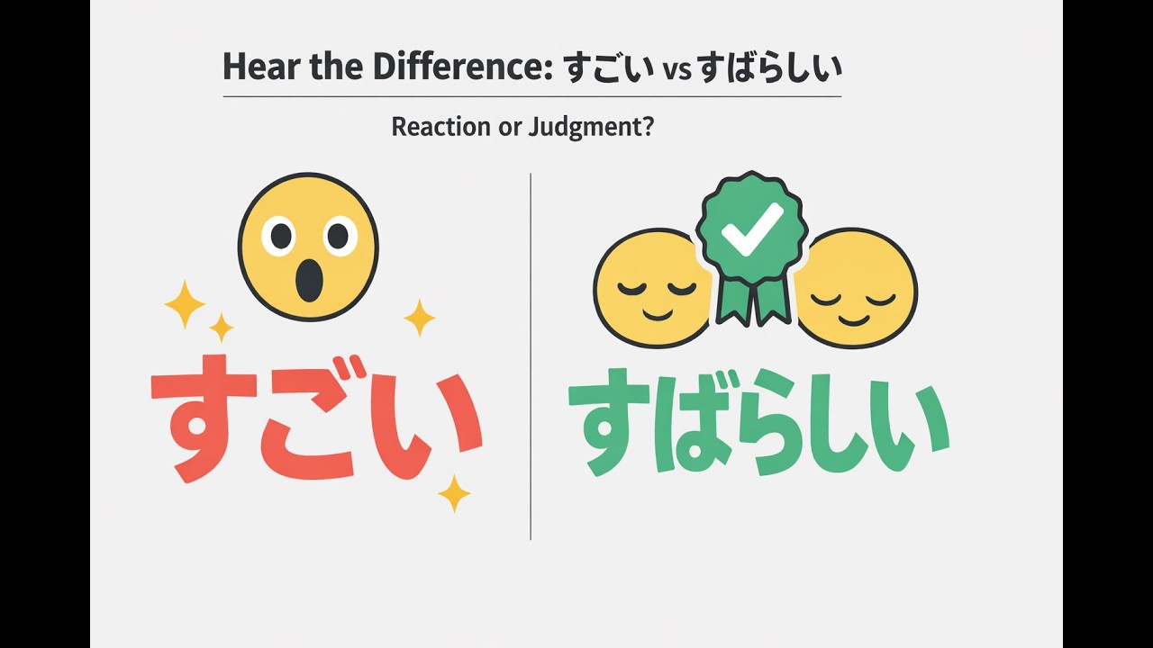 Hear the Difference: すごい vs すばらしい — Reaction or Judgment? | Listening Practice