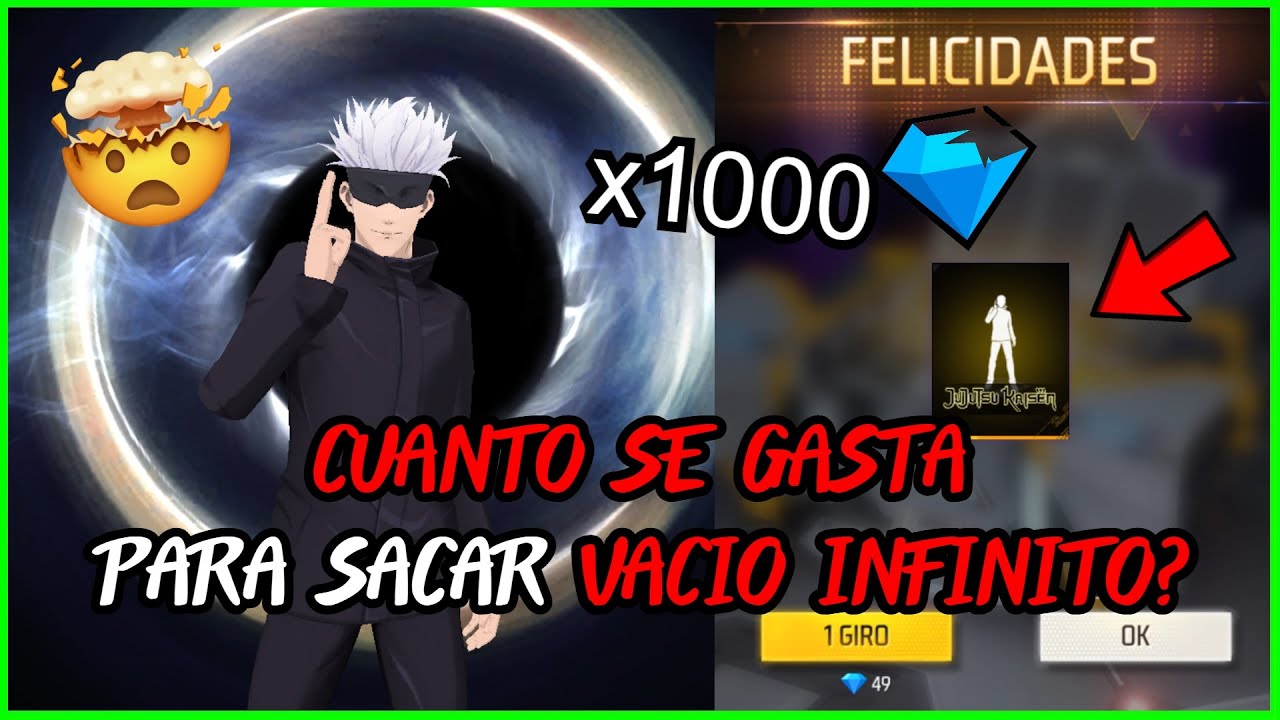 Rapido Vacio infinito de Satoru Gojo con POCOS DIAMANTES en ruleta y cuántos DIAMANTES se gastan