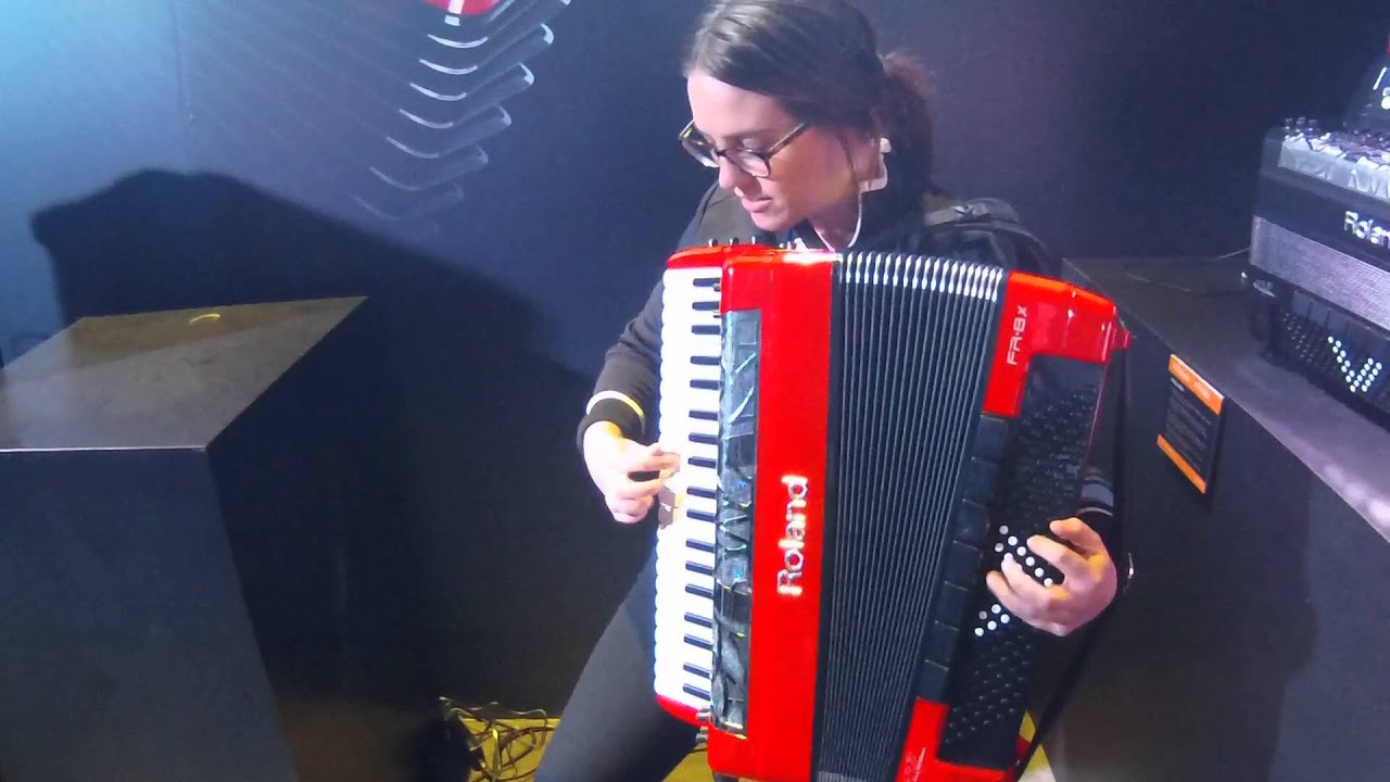 NAMM 2016 Roland FR 8x V-Accordion Performance with Alicia Baker