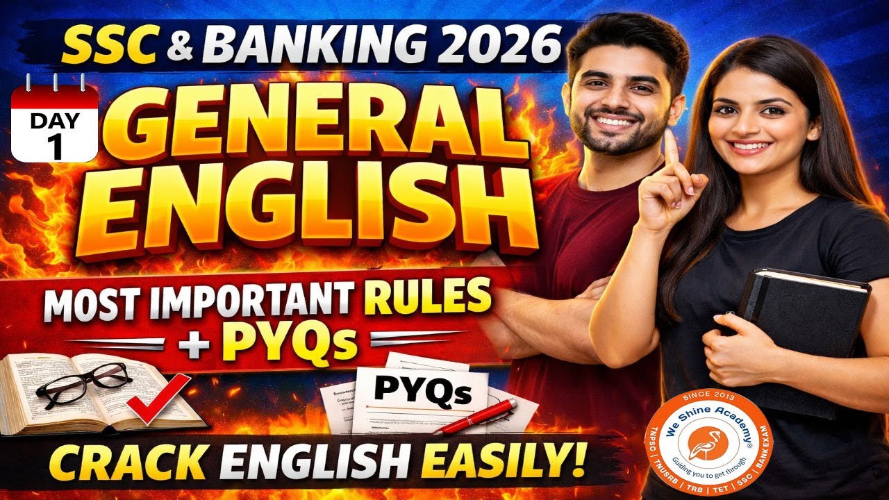 Day -1 SSC & Banking General English At 9 PM🔥 | Most Important Rules + PYQs | Crack English Easily