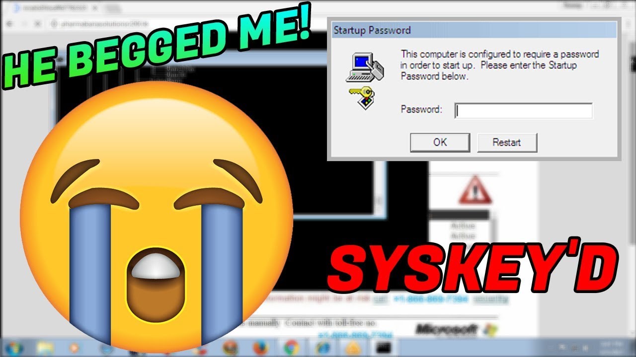 SYSKEYING a scammer! He BEGGED me for the password! [SYSKEY'D]