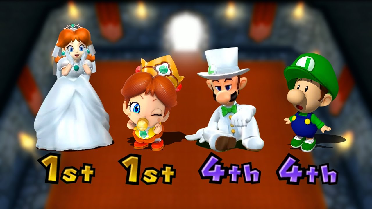 【マリオパーティ9】デイジー姫と娘VSルイージと息子のミニゲームバトル