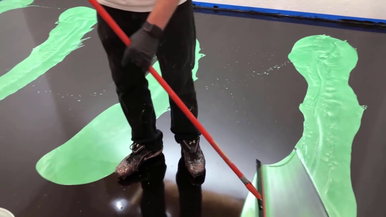 Vibrant Green and Black Epoxy Floor