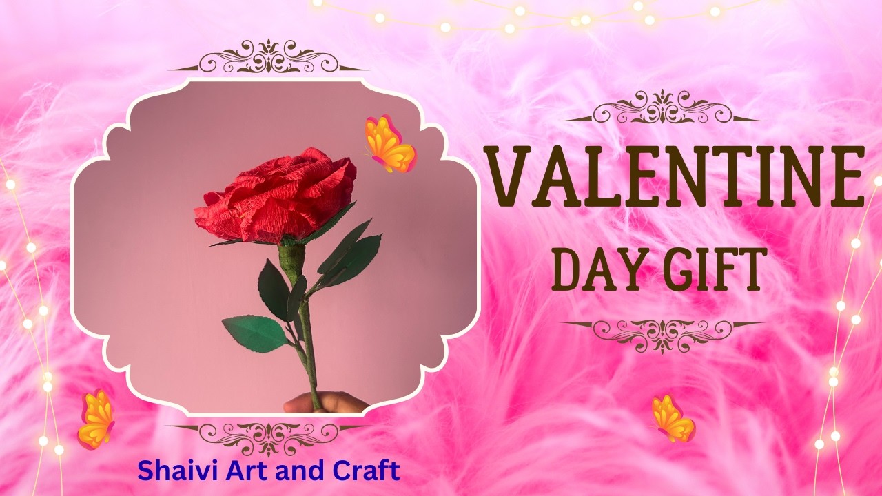 Valentine Day Rose Making/Paper Rose/Shaivi Art and Craft