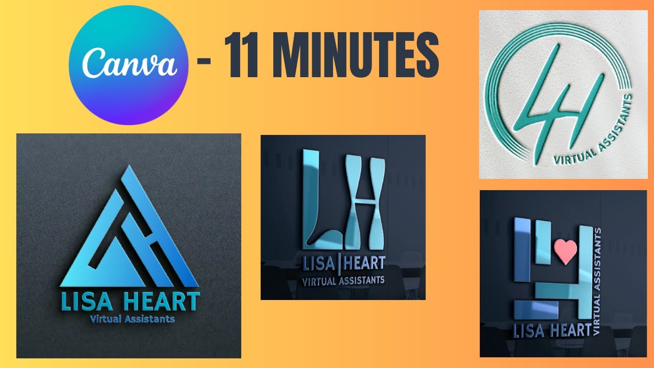 Four💥 3D Logo Ideas in 11 minutes - with Canva & Photopea