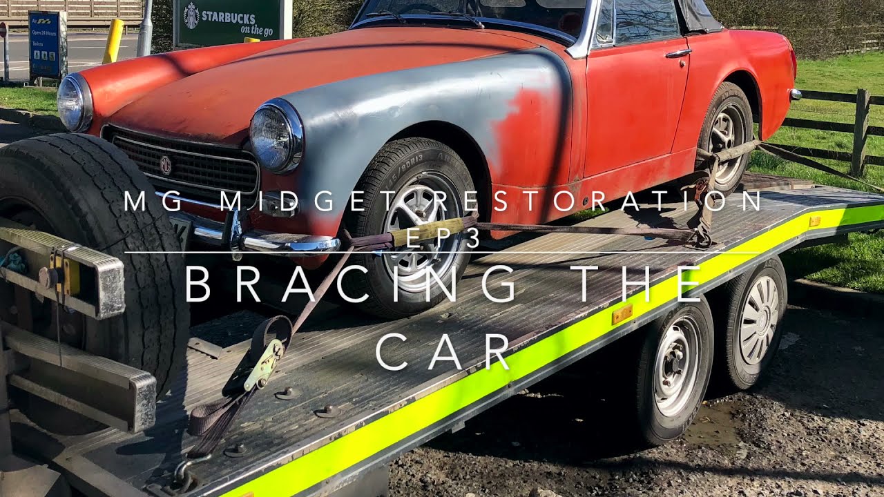 MG Midget Restoration Episode 3 bracing the car.