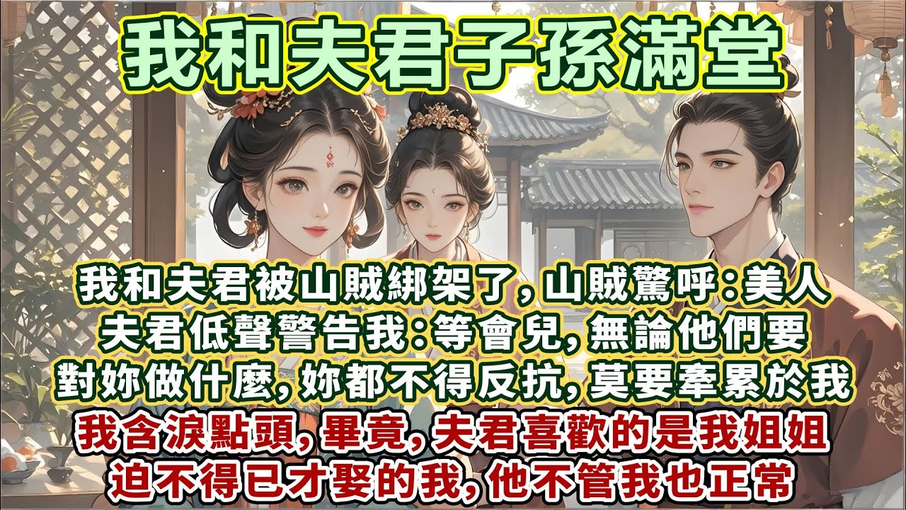 完結好笑顛文：我和夫君被山賊綁架後，夫君警告我：無論他們要對妳做什麼，都不得反抗，莫要牽累於我。我含淚點頭，畢竟，夫君喜歡的是我姐姐，迫不得已才娶的我，他不管我也正常。下壹秒，夫君就被三個山賊給拖走了