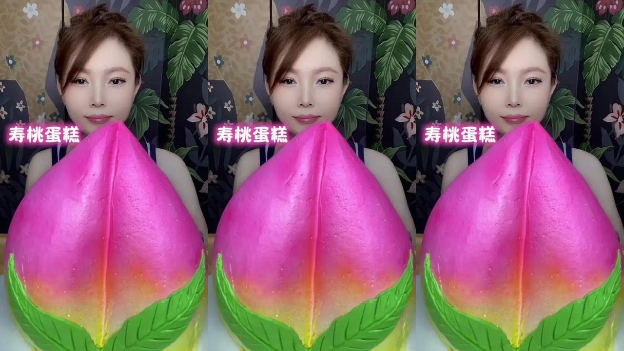 Original video #Peach-shaped cake #Timeless classic #kwai mukbang Chinese #kwai eating show
