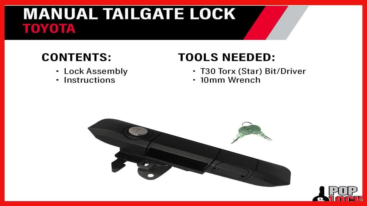 Pop & Lock PL5500 Black Manual Tailgate Lock Toyota Tacoma (Standard Lock)