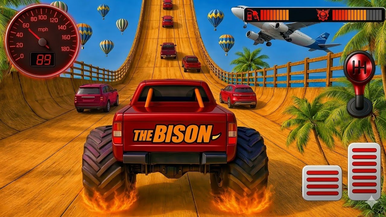 Mega Ramp Challenge! 🤯 Super Crazy GT Monster Truck Racing Stunts | Android Gameplay
