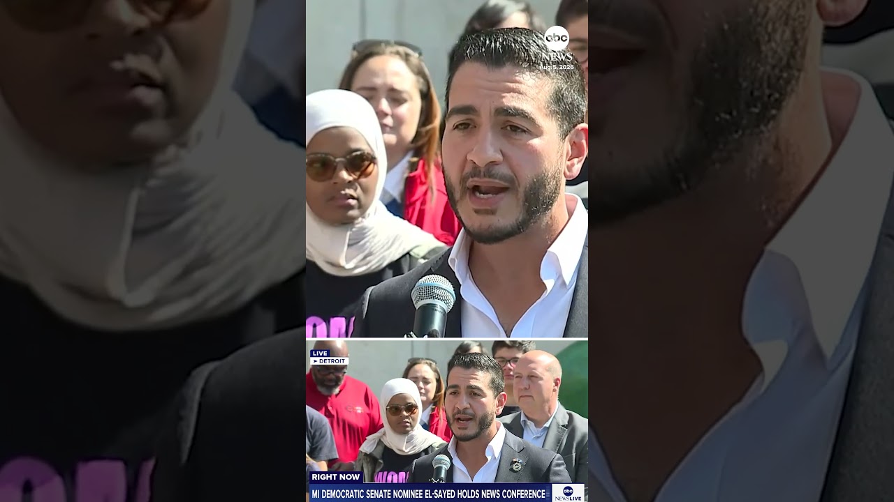Abdul El-Sayed delivers remarks after being projected to win Michigan Senate Democratic primary