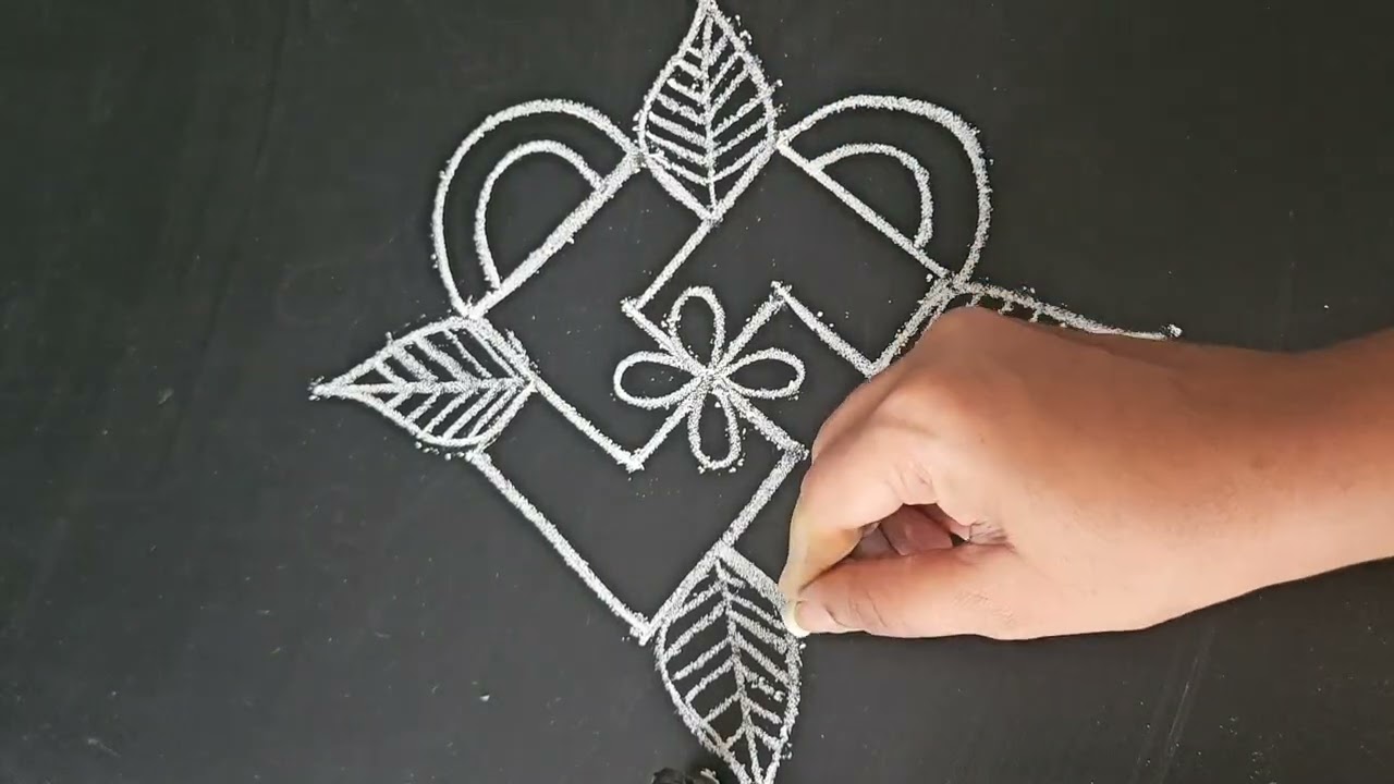 How to draw simple rangoli 🌸 simple beautiful kolams designs 🌸 easy kolams rangoli 