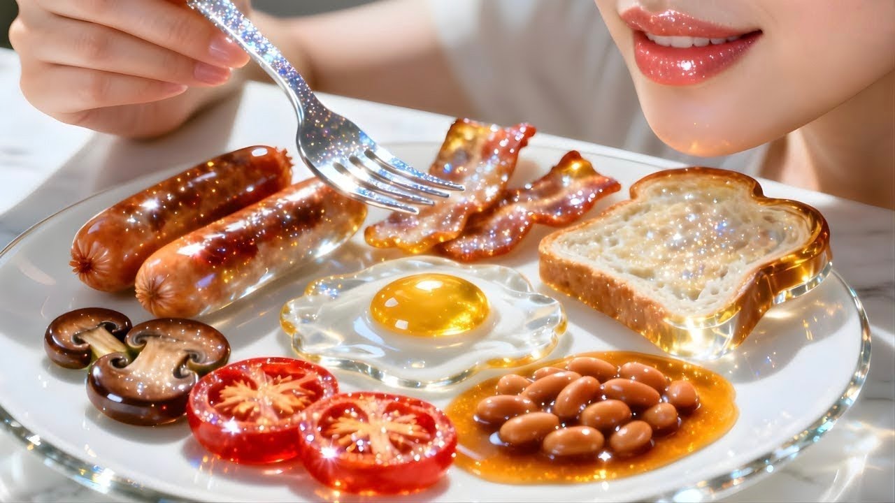 UK's Iconic Full English Breakfast ...But Completely Out of Glass UK 🇬🇧