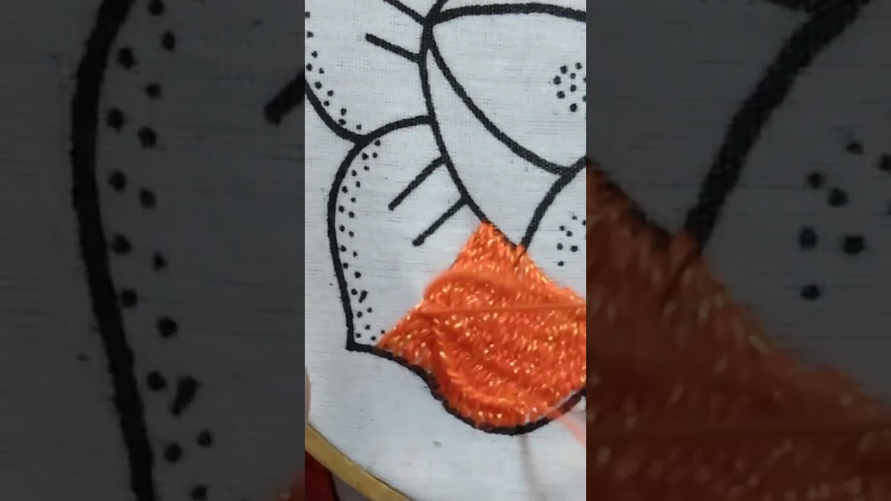 cómo bordar los pétalos de una rosa con punto relleno