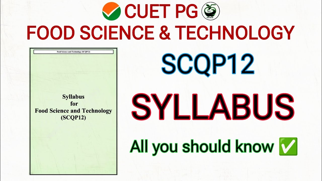 Syllabus for CUET PG Food Science & Technology 2025 | SCQP12 Syllabus