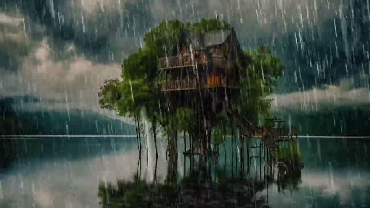 Listen to Sleep Immediately with Heavy Rain at Night - Music Piano for Sleeping and Meditating