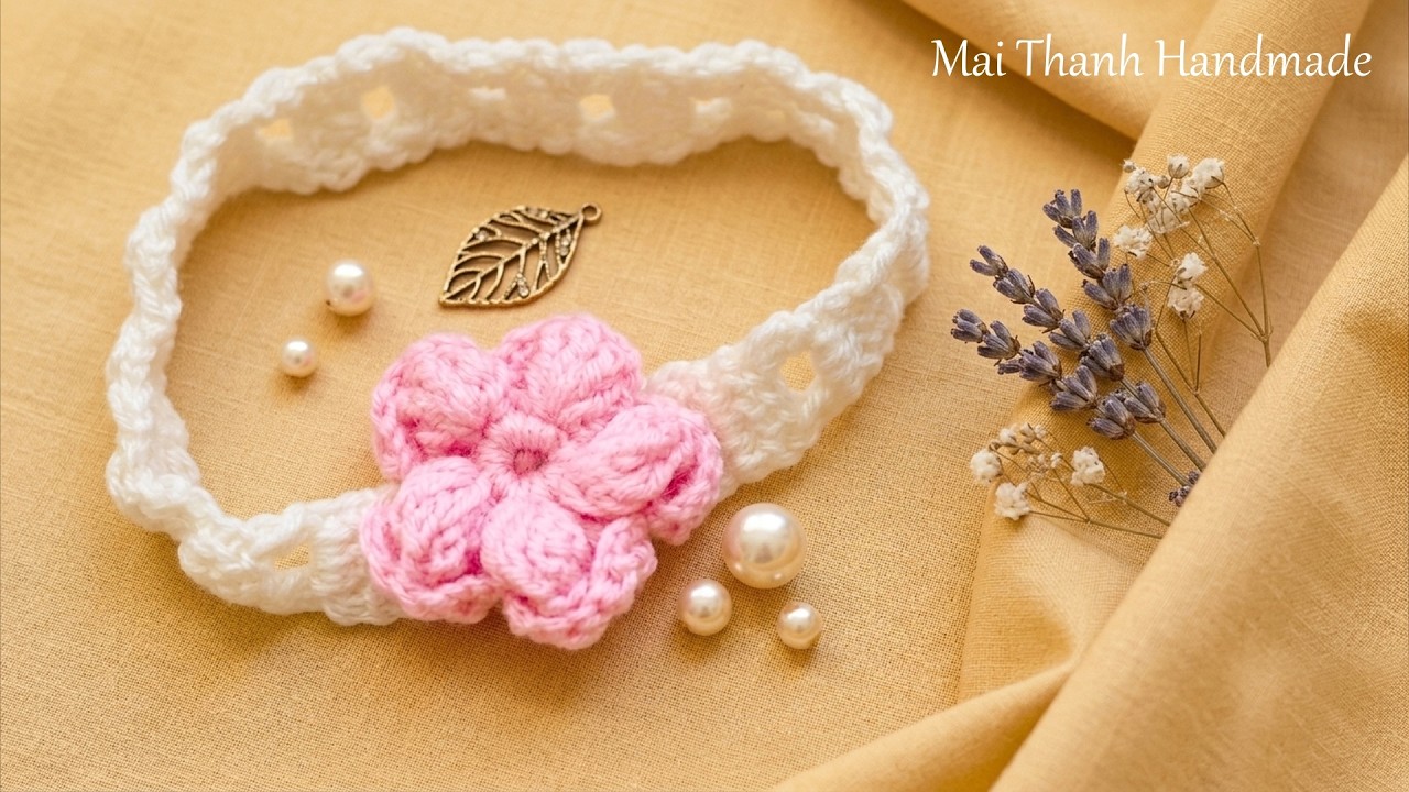 How to Crochet 3D headband I Hướng dẫn móc dây cài tóc 3D cho bé