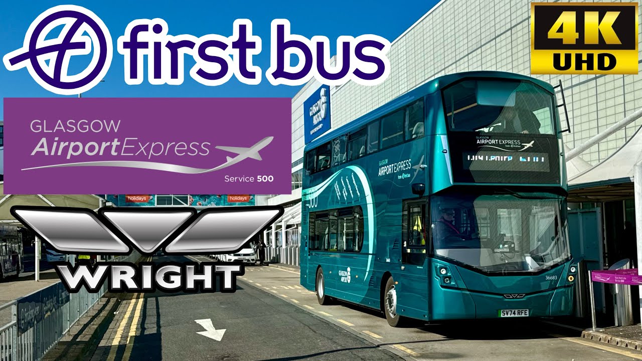 [First Bus Glasgow Airport Express: 500 GLA Terminal to City Centre] Wright Streetdeck Electroliner