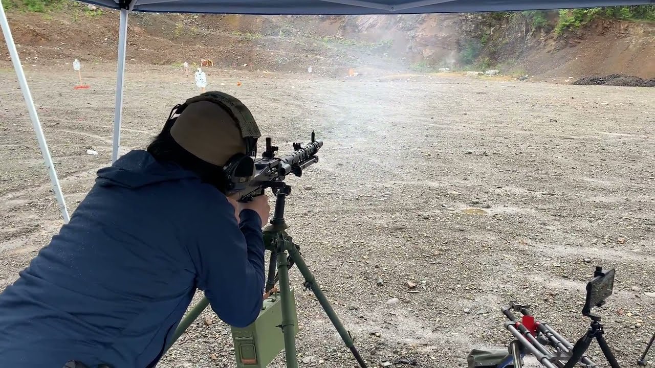 Test firing MG34 on a AA Tripod