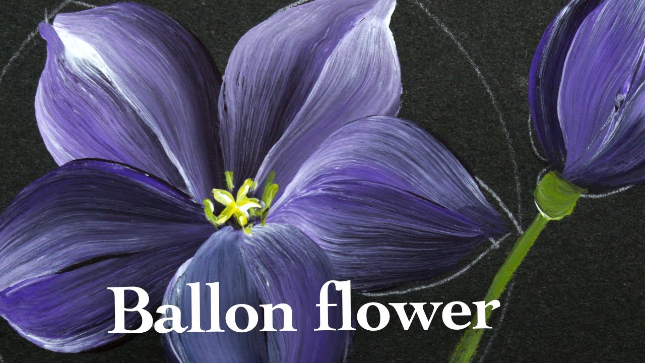 One stroke painting flowers with round brush for beginners | Ballon flower ( in 2 minutes )
