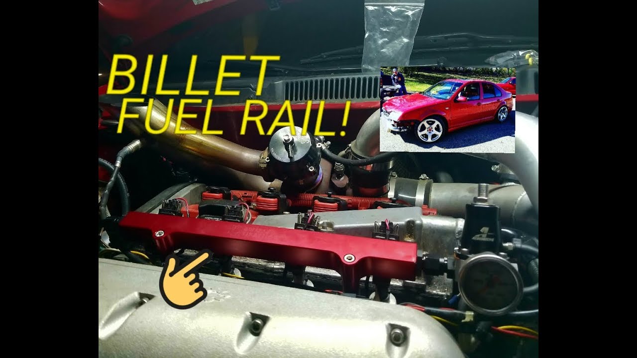 500hp Jetta IE billet fuel rail install!