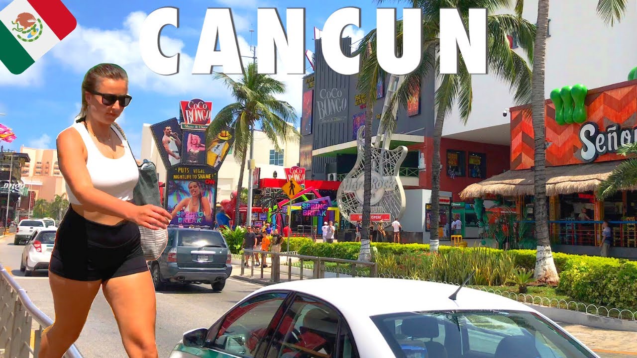 Cancun Mexico Spring Break Hotel Zone Walking Tour【4K】