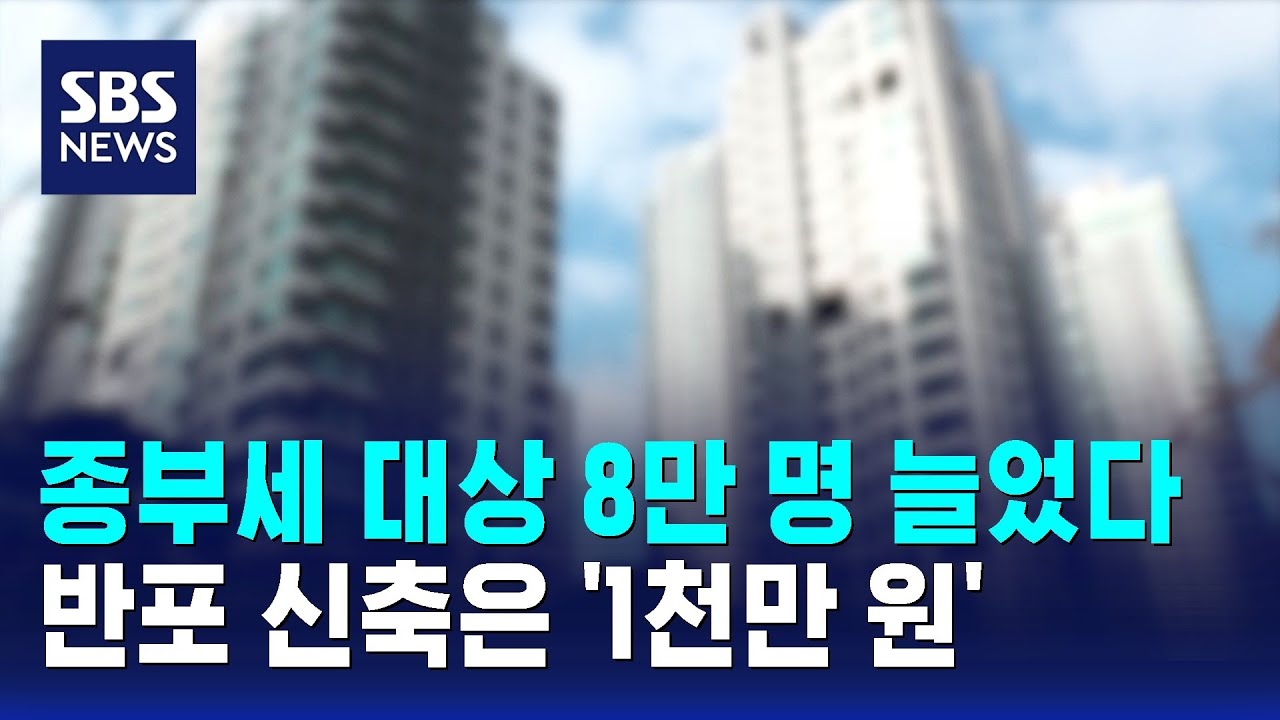 종부세 대상 8만 명 늘었다&hellip;반포 신축은 '1천만 원' / SBS
