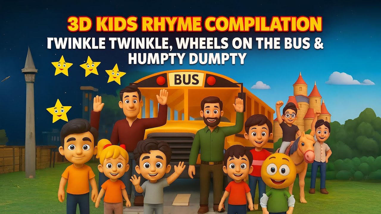 Twinkle Twinkle, Wheels on the Bus & Humpty Dumpty | Kids Cartoon Songs