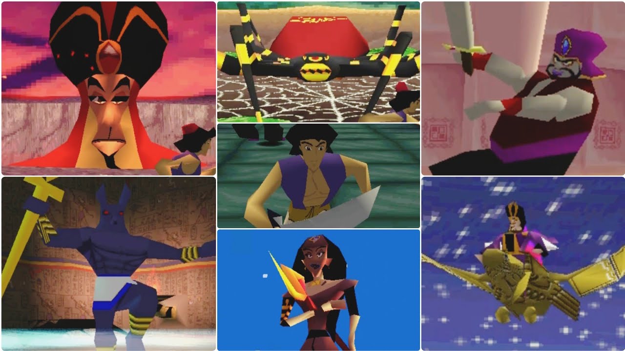 Aladdin:La Venganza de Nasira(Ps1)|Todos Los jefes/All Bosses|y Final