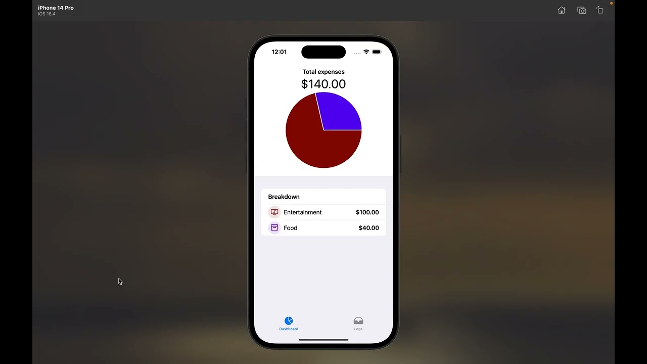 iOS Core Data Framework: Expense Tracking App