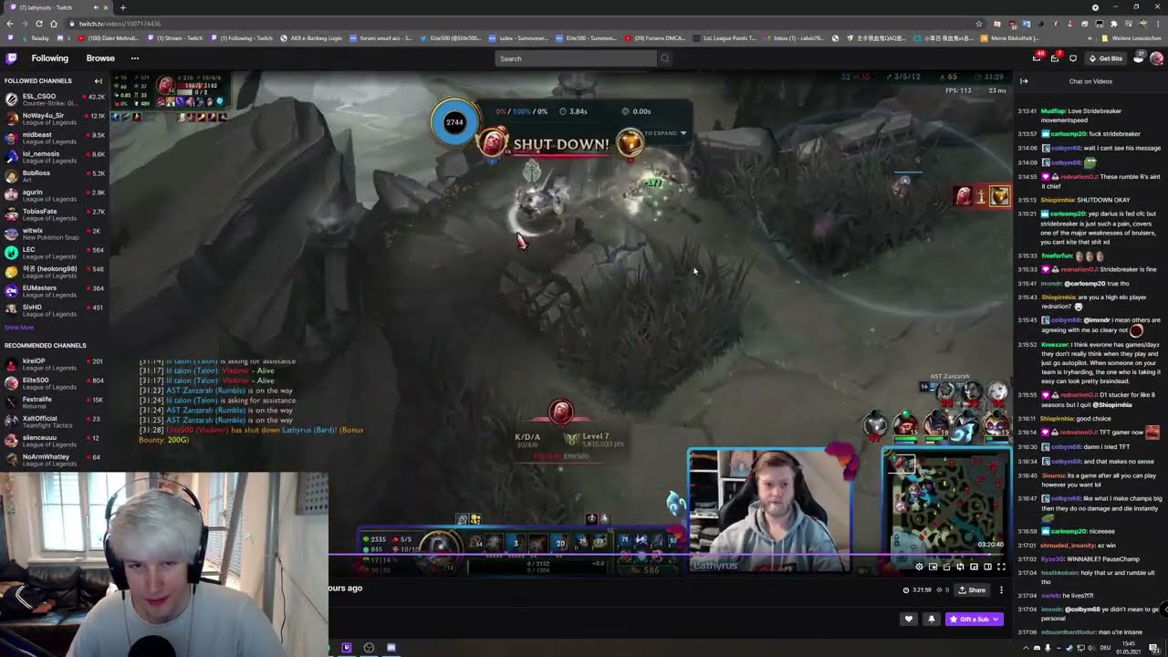 Elite500 reacting to Lathyrus reacting to Elite500's outplay