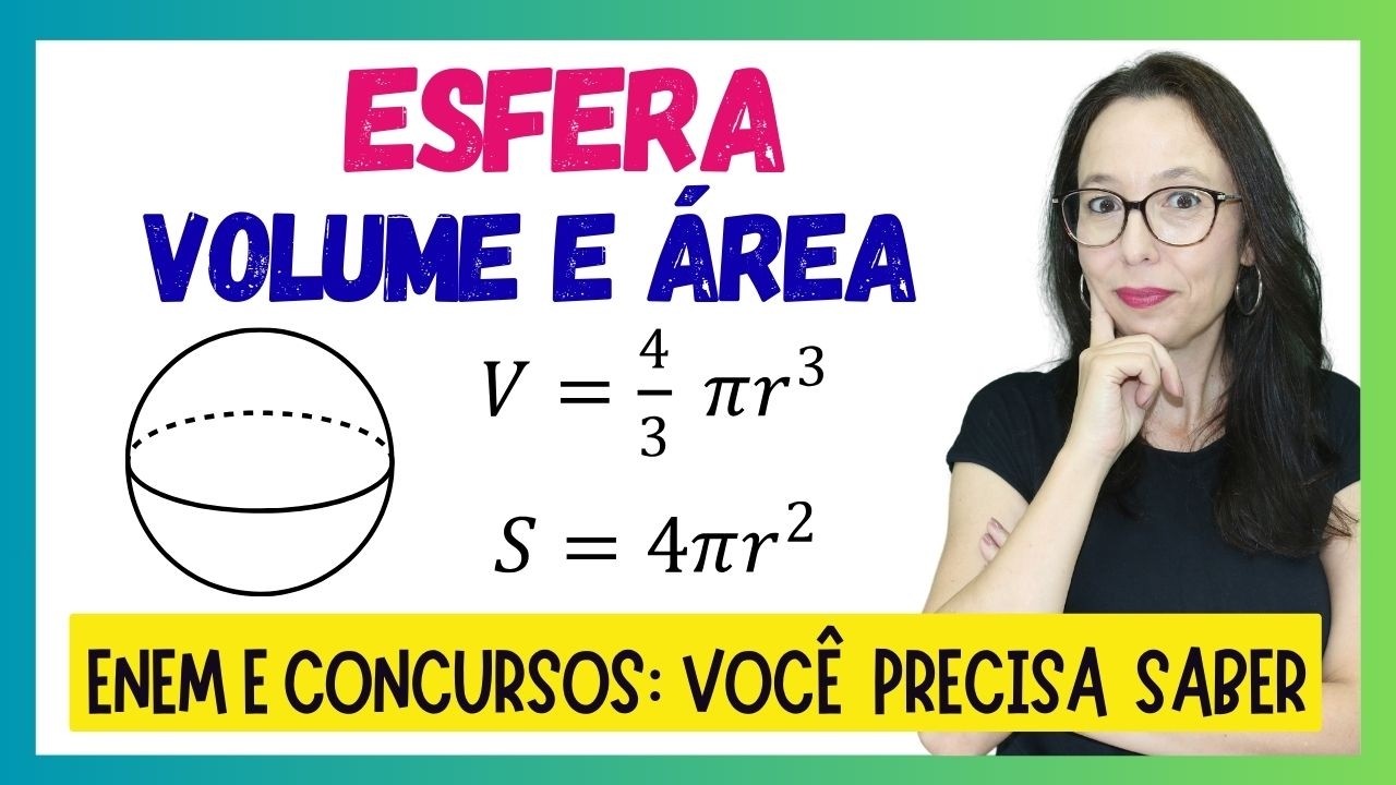 VOLUME E ÁREA DA ESFERA em 6 minutos