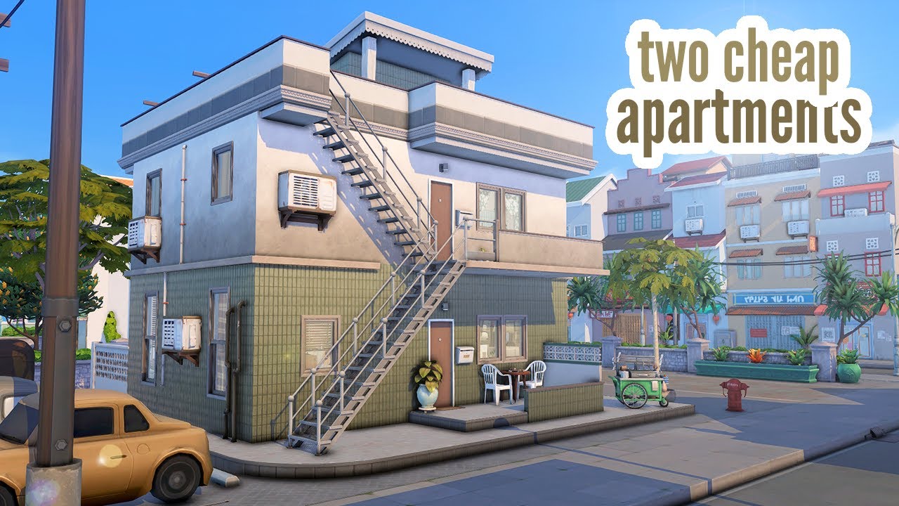 two cheap apartments \\ The Sims 4 CC speed build