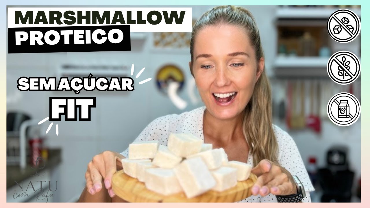 MARSHMALLOW DE 3 INGREDIENTES, PROTEICO, FIT E SEM AÇÚCAR