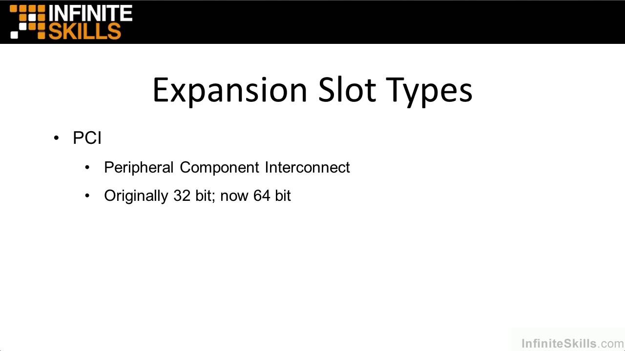 CompTIA A+ 220-801 Tutorial | Expansion Slot Types - Part 1