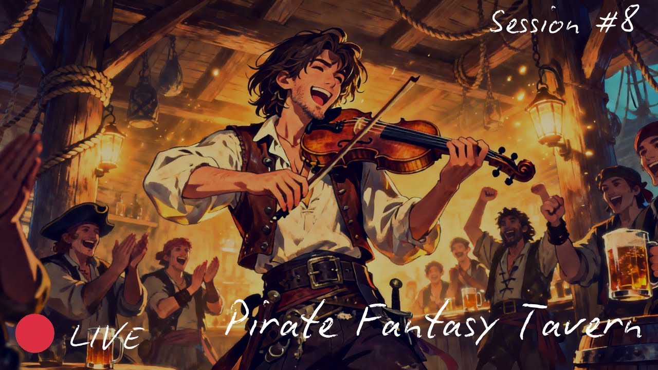 🔴 LIVE Warm Pirate-Themed Medieval Tavern 🍻 Fantasy D&D Music Experience | Session 8