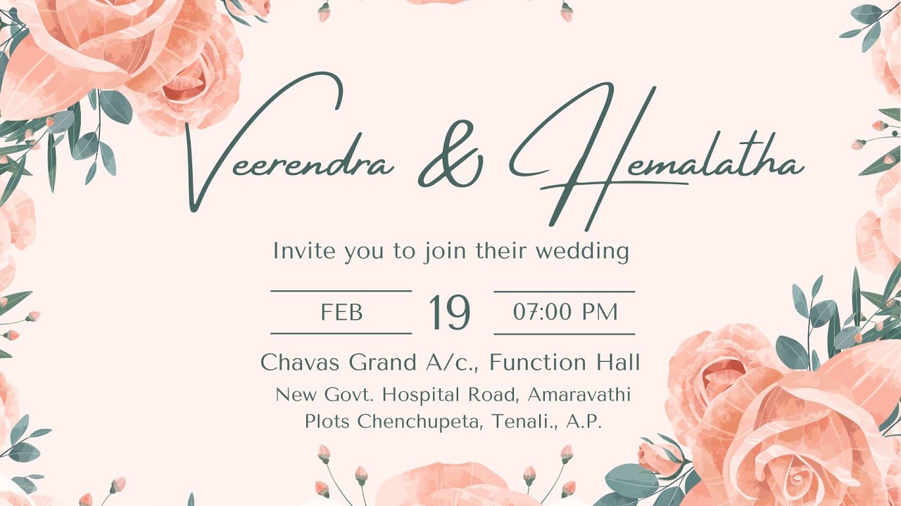 Veerendra &  Hemalatha || Web Live || Wedding || Chavas Grand - Function Hall || Tenali