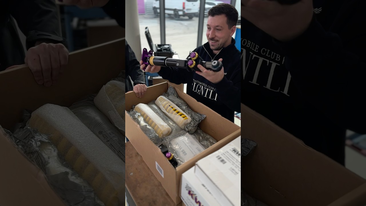 Unboxing KW V5 Clubsport for BMW G80 M3 🔥 @mowo_ ​⁠ #bmw #kwsuspension #unboxing