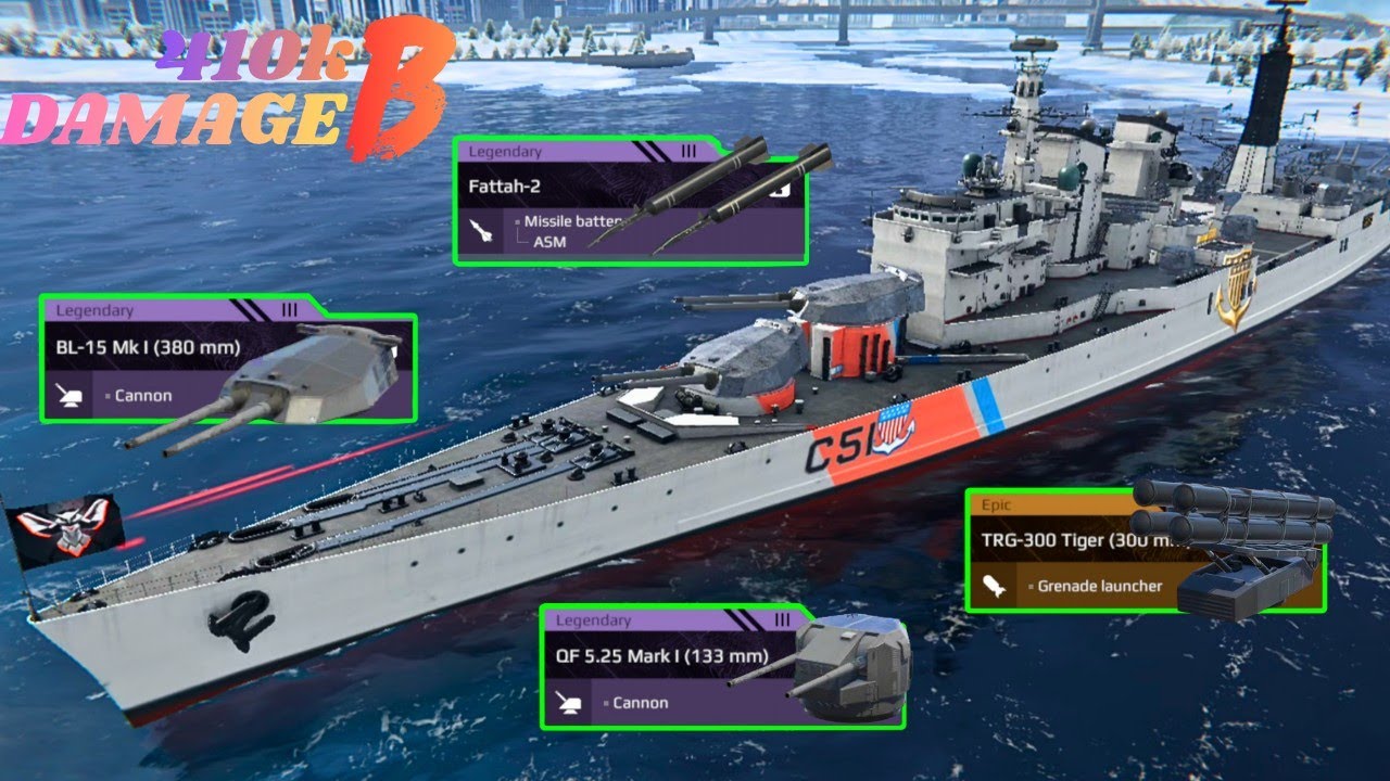 HMS HOOD - With 3x- TRG-300 Tiger Dedlist build 🔥- modern warships 