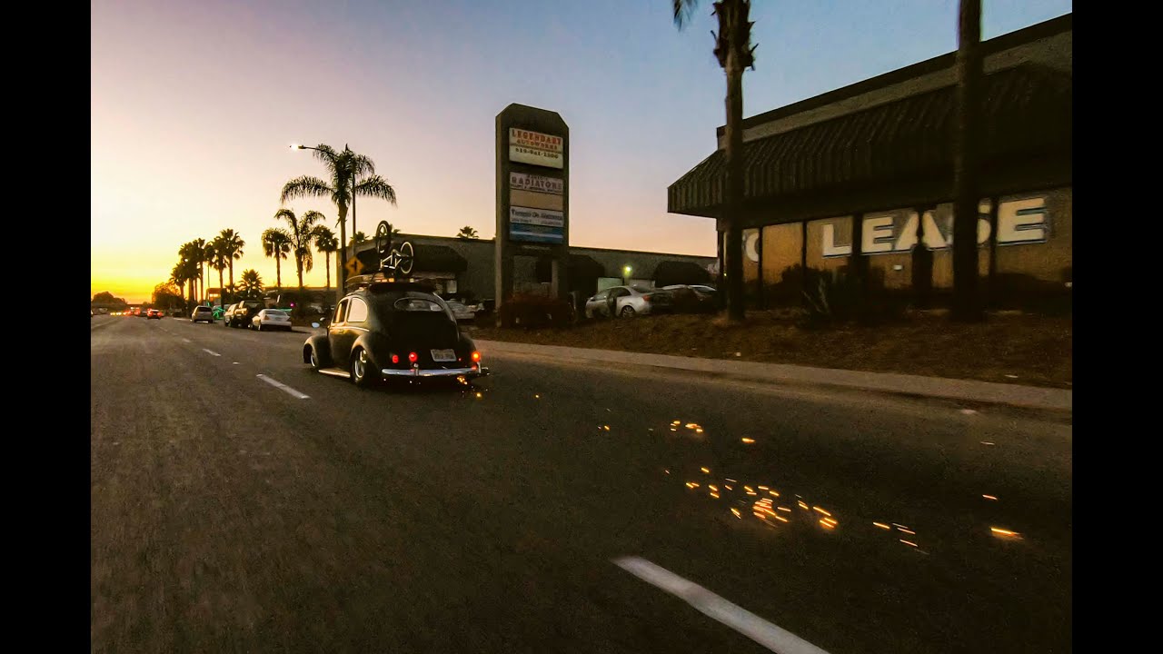 Slammed safari window oval bug sparking in San Diego