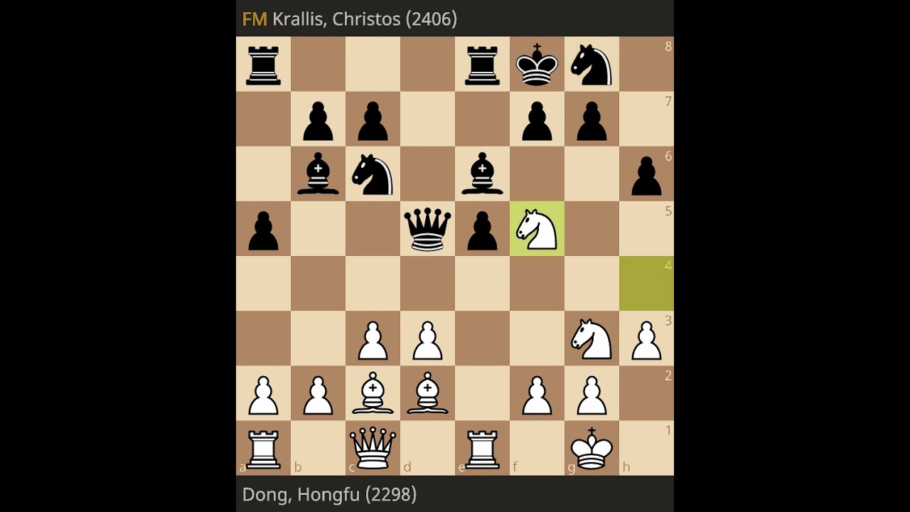 Hongfu Dong vs Christos Krallis &bull; 18th Paleochora Open 2025 &bull; Round 4
