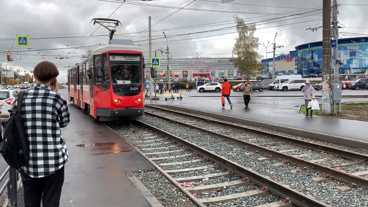 Ижевская Tatra KT4DM, редкий зверь и небольшая поездка на трамвае по 9 маршруту, 11 октября 2023 год
