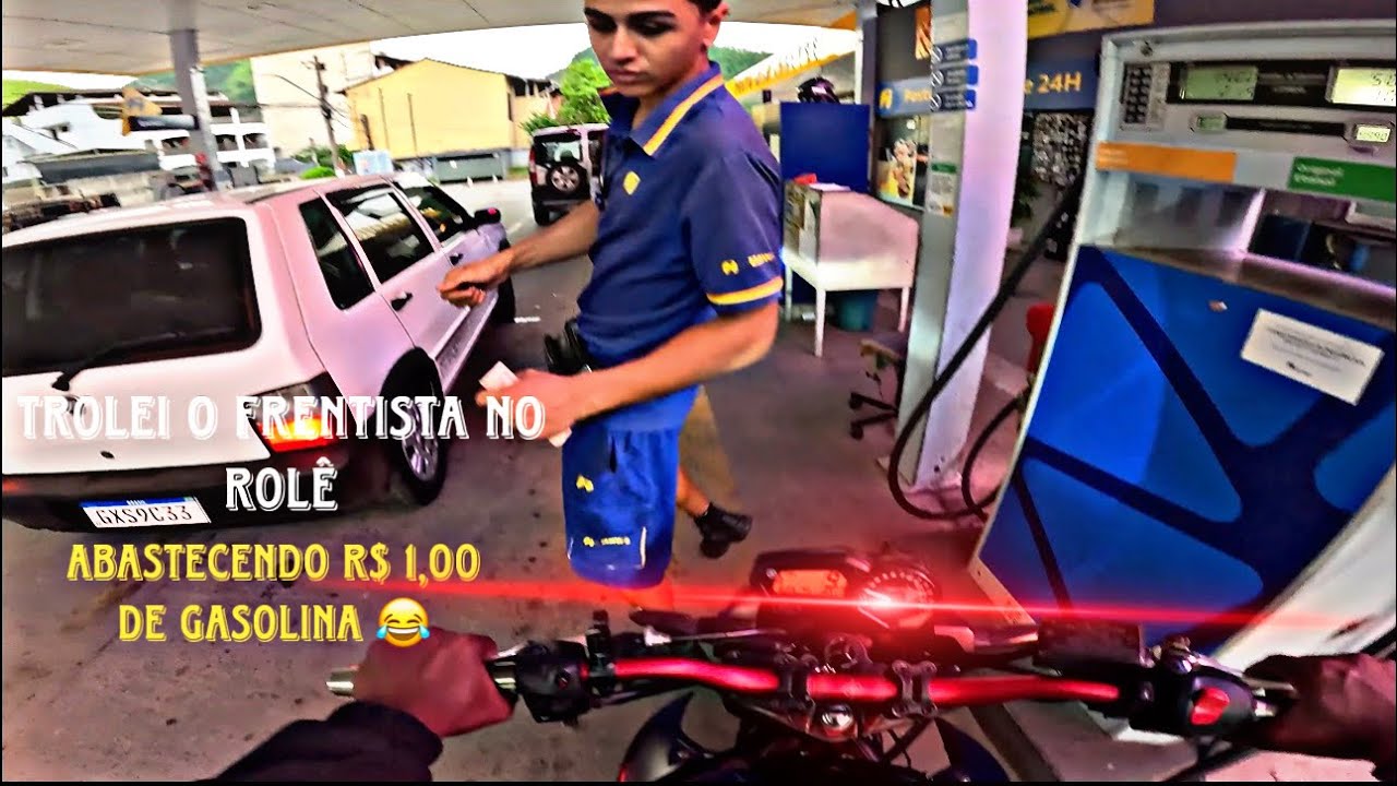 Rolezao na cidade, trolei o frentista pedindo $1,00 de gasolina olhem a reação dele.😂😂