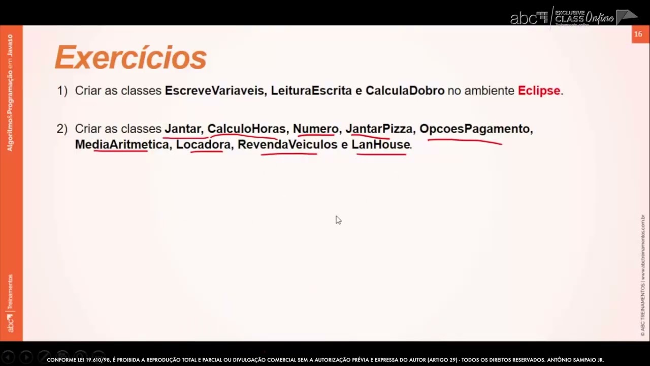 Curso 01: Algoritmos & Programação em JAVA 21 - Unidade 3 - Primeiro Proj. Java - Parte 5 (vídeo 29)
