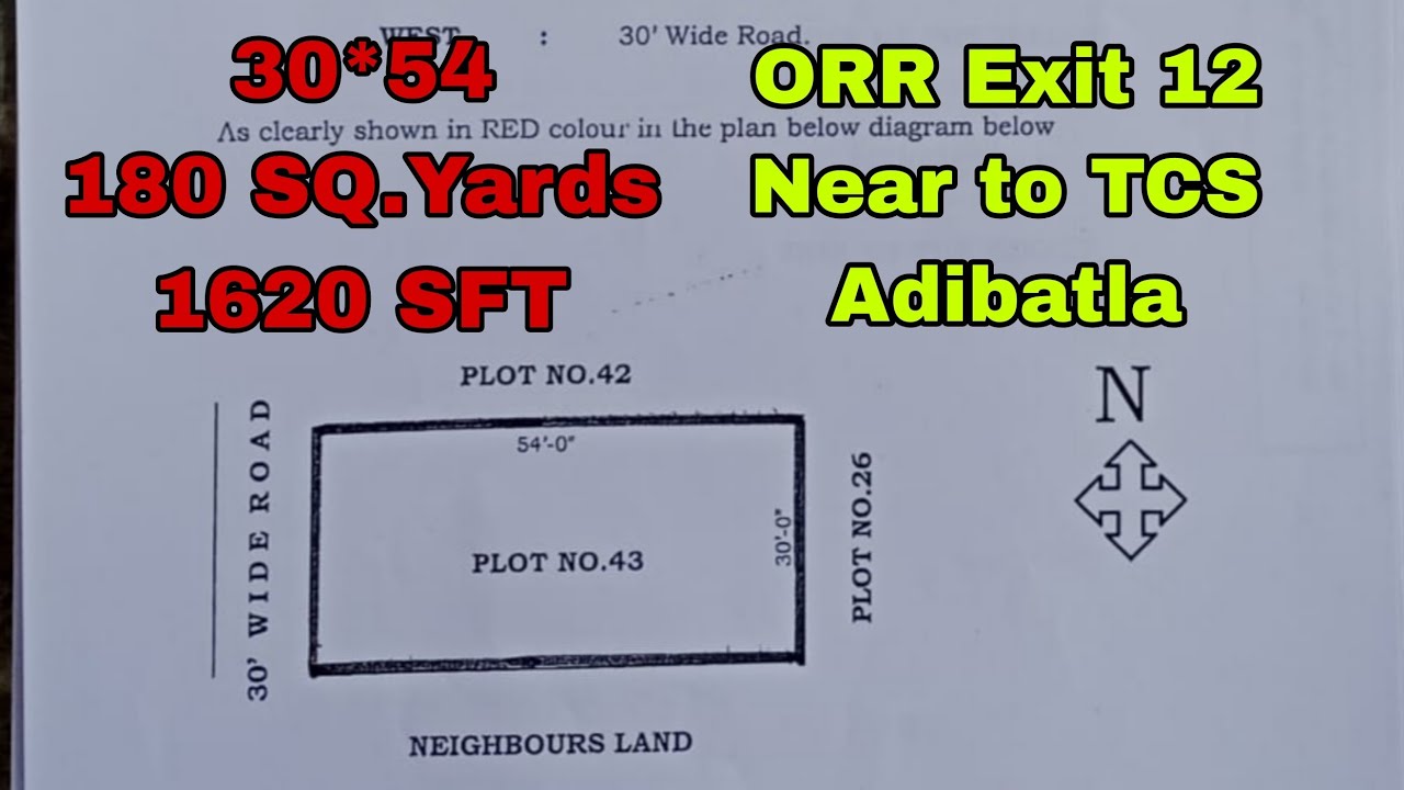 180 SQ.YARDS 30*54 HMDA GATED COMMUNITY PLOT FOR SALE NEAR TO TCS ADIBATLA, ORR EXIT 12 || LBNAGAR