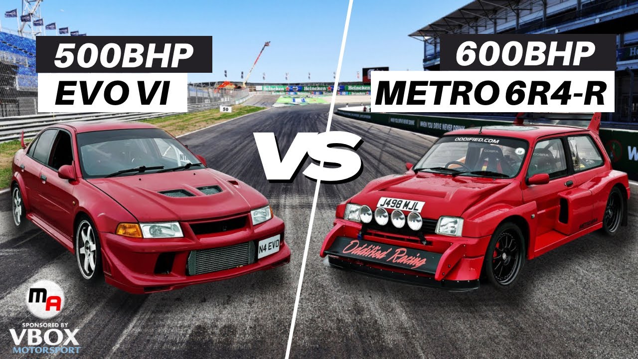 500BHP MITSUBISHI EVO 6 VS 600BHP METRO 6R4 R - RALLY ICONS - MA TRACK BATTLES